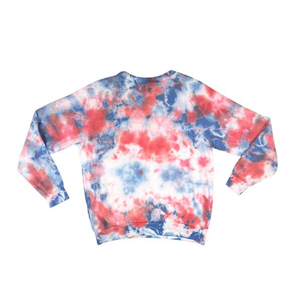 Aviator Nation Sweatshirt Unisex Red Blue Hand Tie Dye Fleece Pullover - Picture 5 of 7